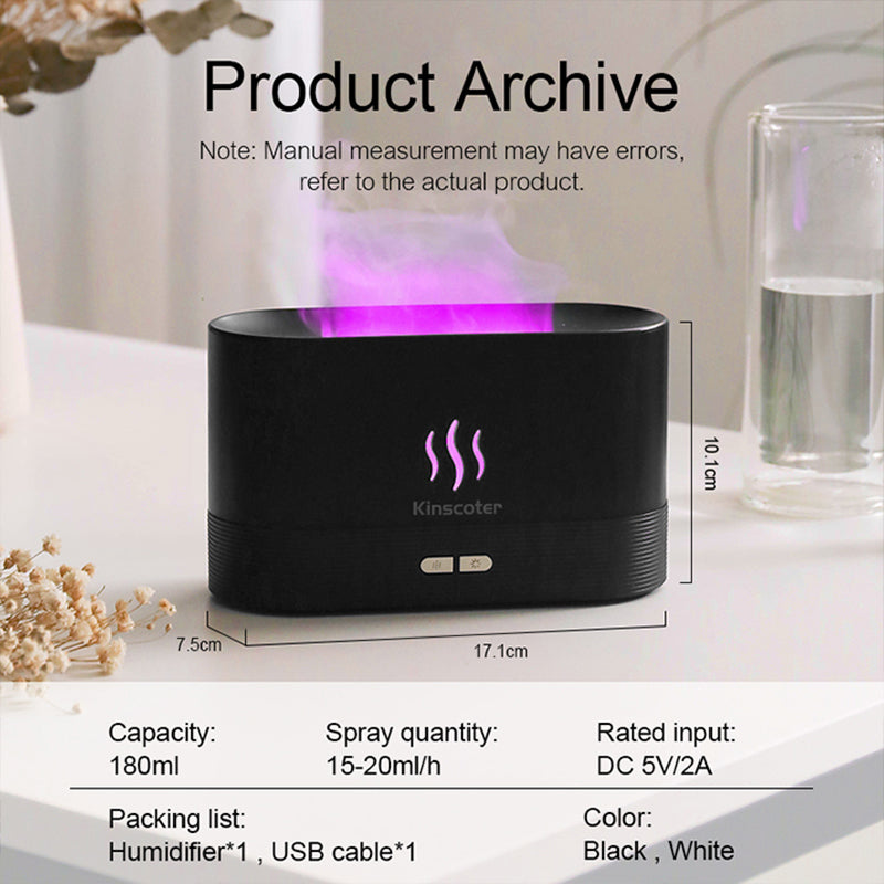 Led Essential Flame Aroma Diffuser And Air Humidifier